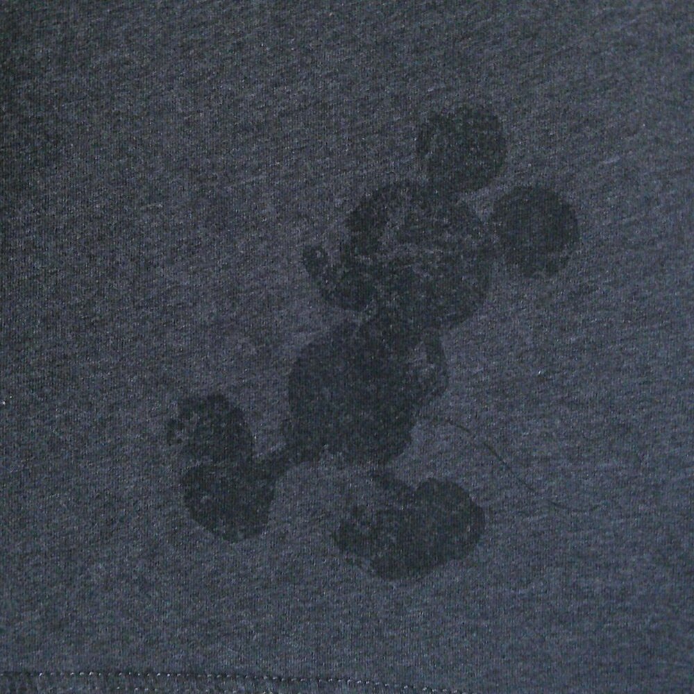 WDW Disney Parks Men's V-Neck Dark Grey Tee with Mickey Silhouette - Size Medium - Picture 3 of 5